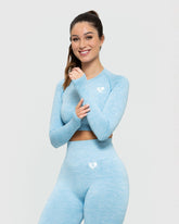 بلوزة قصيرة بأكمام طويلة بدون seams | بلو مارل