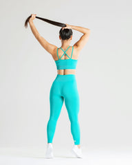 Power Seamless Sports Bra | Ceramic Turquoise