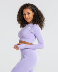 Power Seamless Long Sleeve Crop Top | Lilac