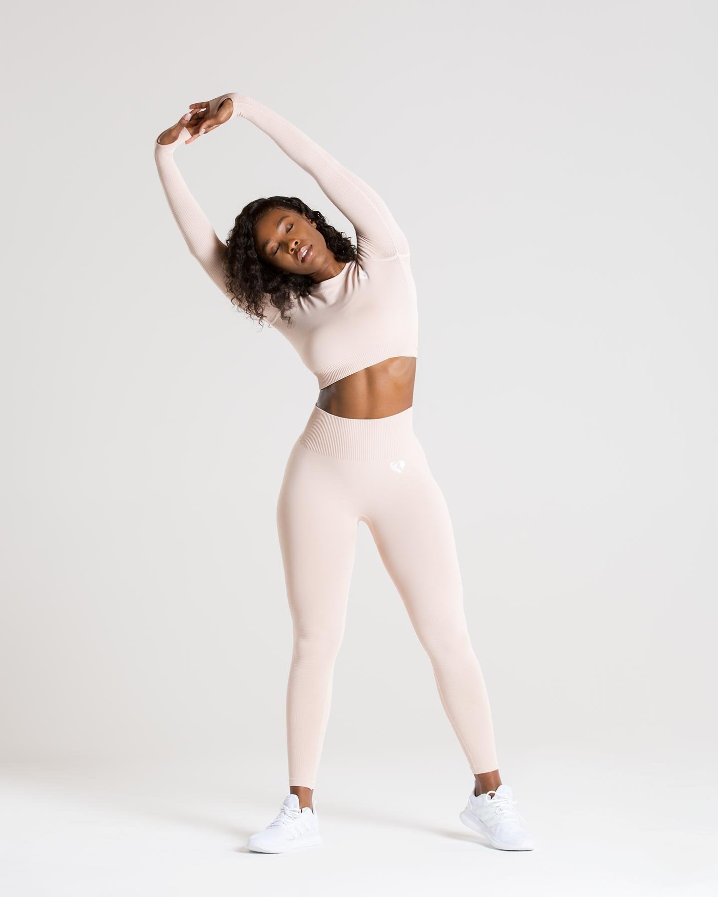 Power Seamless Long Sleeve Crop Top | Nude