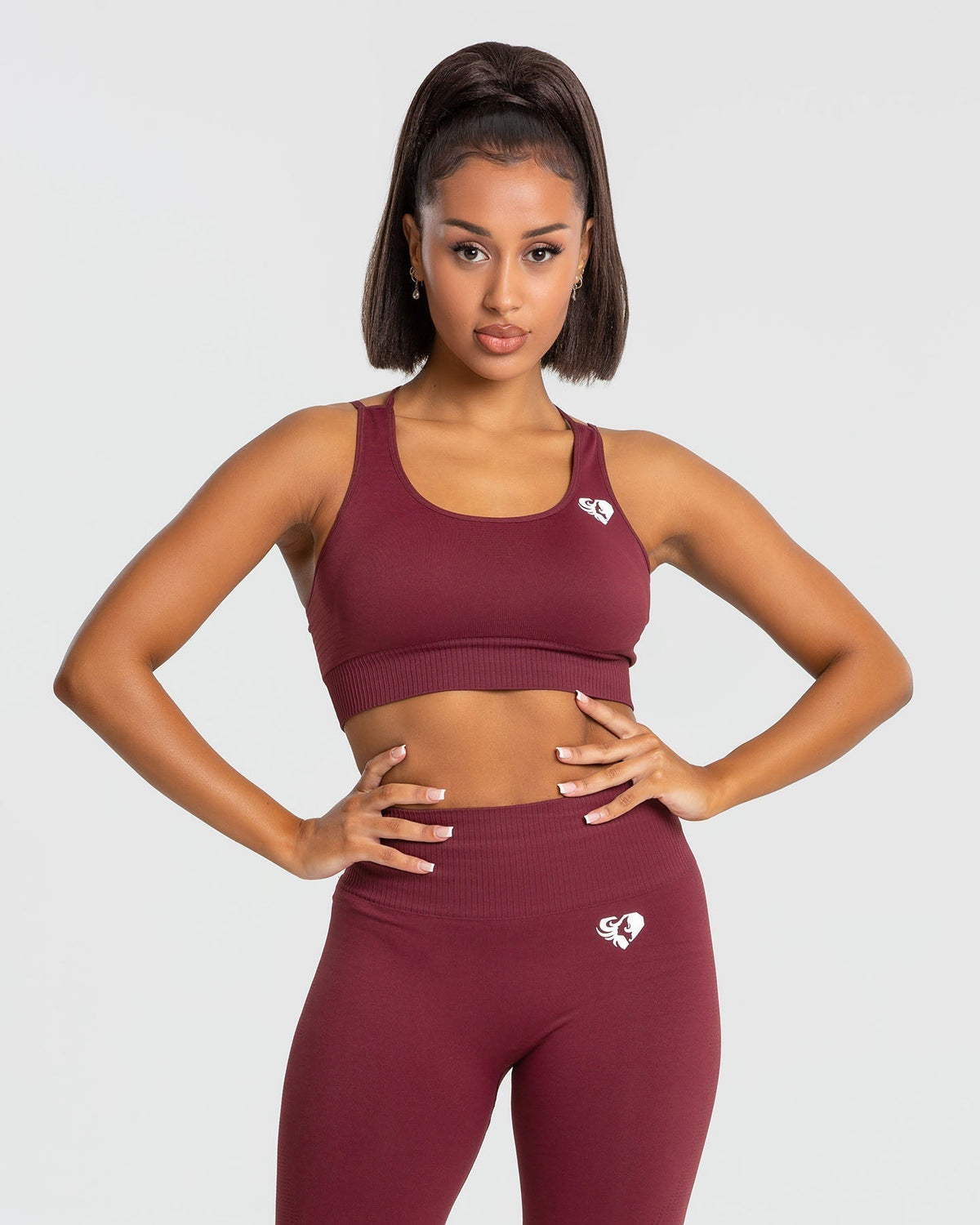 Power Seamless Sports Bra | Burgundy