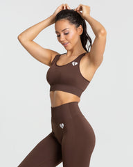 Power Seamless Sports Bra | Walnut Brown